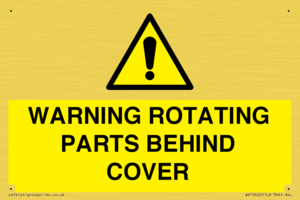 WARNING ROTATING PARTS BEHIND COVER
